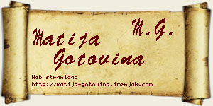 Matija Gotovina vizit kartica